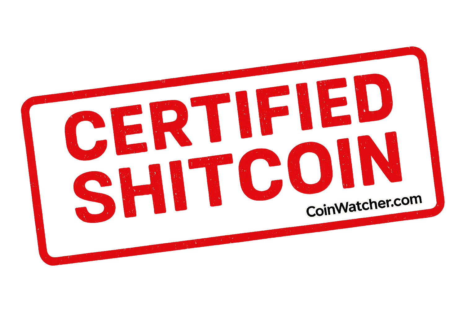 Certified Shitcoin stamp with coinwatcher.com watermark